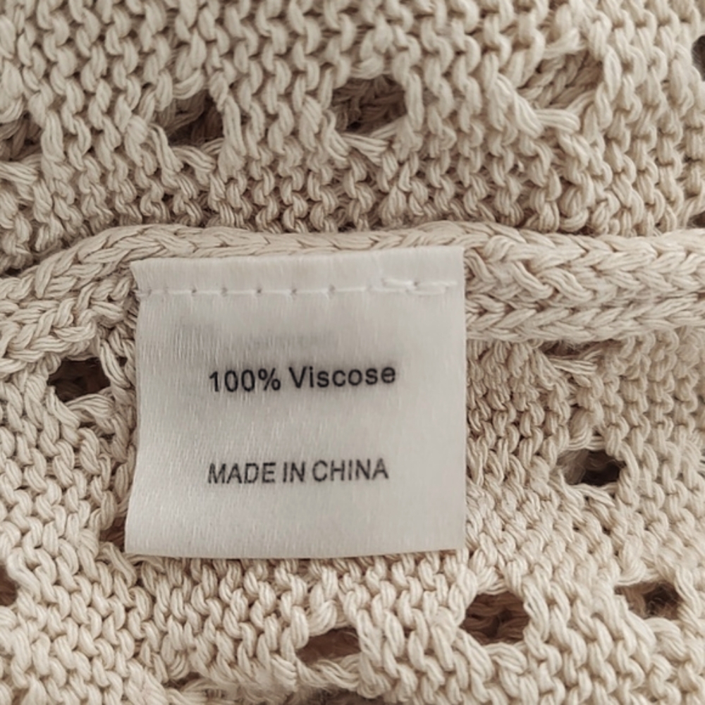 Like New Merokeety Nude Tan Open Weave Knit Tunic Short Cap Sleeves XXL Top - Picture 12 of 13